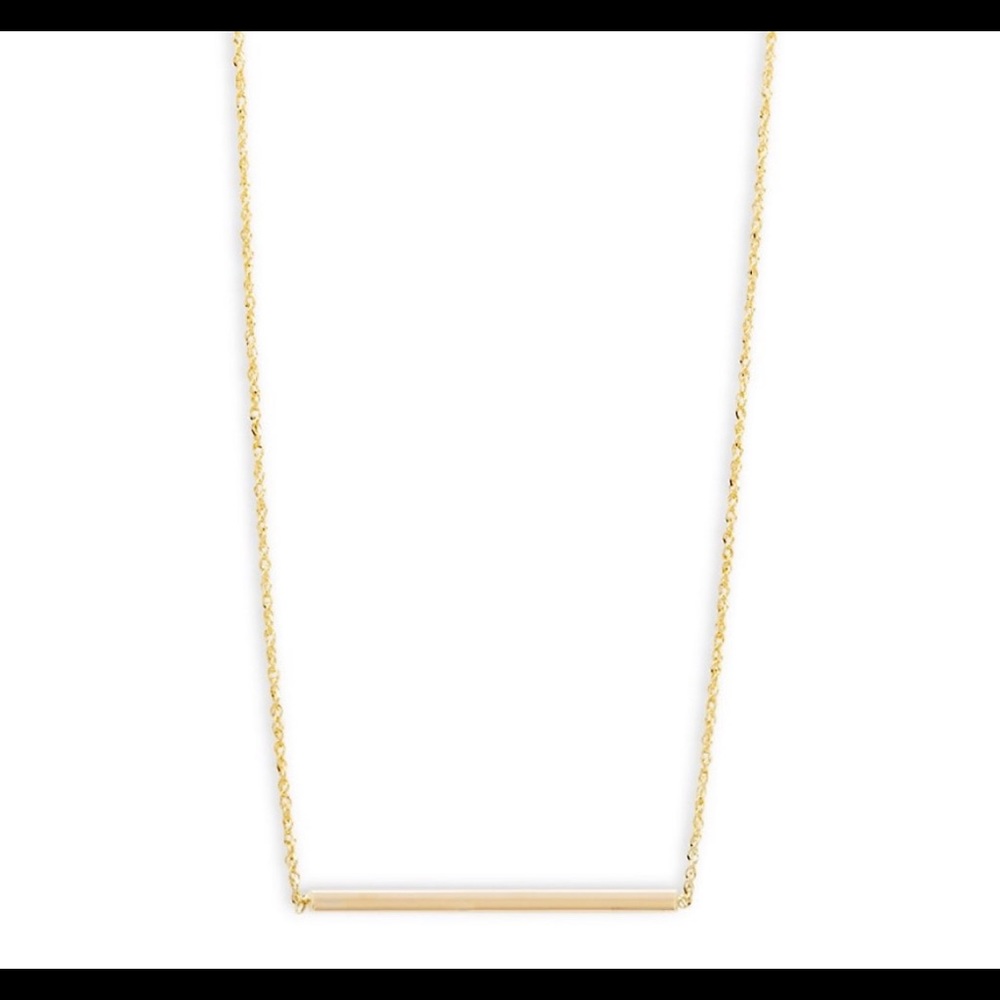 GOLD PLATE 925 SILVER BAR NECKLACE ANTHROPOLOGIE